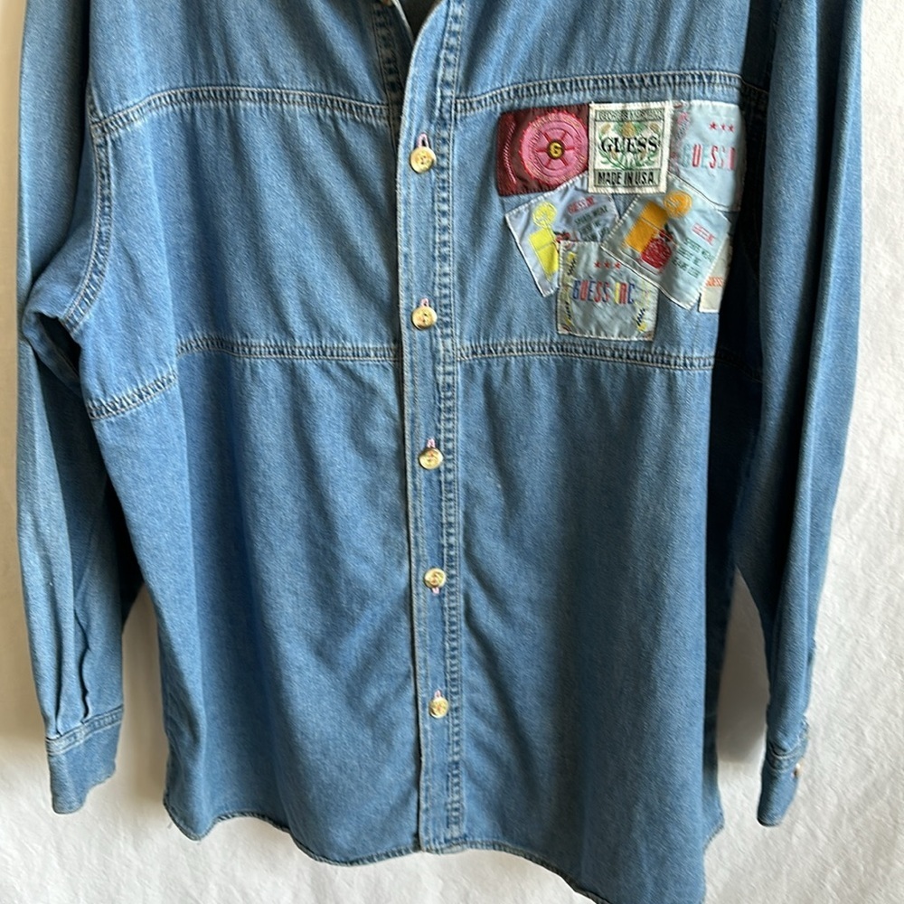 Guess denim button-down shirt, size 3 - Picture 3 of 11